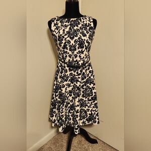 Blue and Cream Floral Dress Dressbarn Darby